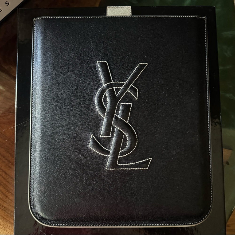 Yves Saint Laurent Black tablet cover in leather